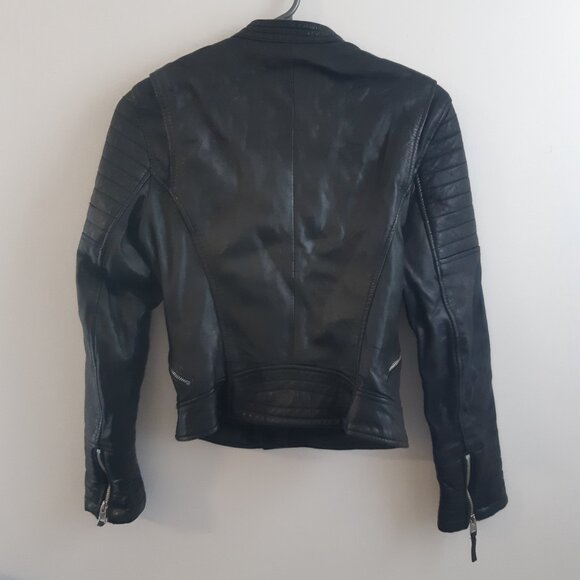 Vest Cuir 100% Genuine Zara collection Trafaluc Outerwear Small Black Shiny - Picture 5 of 13